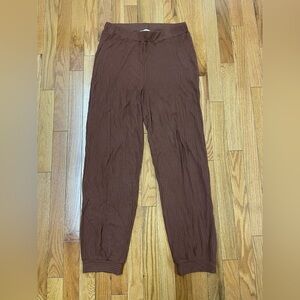 Reformation Whitney Relaxed Fit Ribbed Joggers in Warm Brown** Size Medium